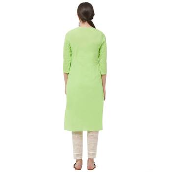 Lime embroidered cotton kurtas-and-kurtis 3