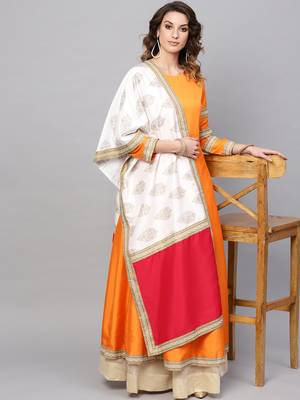 Red plain polyester salwar 4
