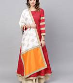 Red plain polyester salwar