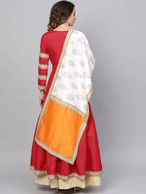 Red plain polyester salwar 2