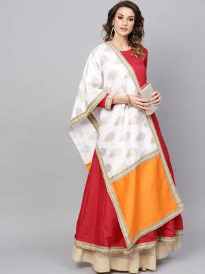 Red plain polyester salwar 4