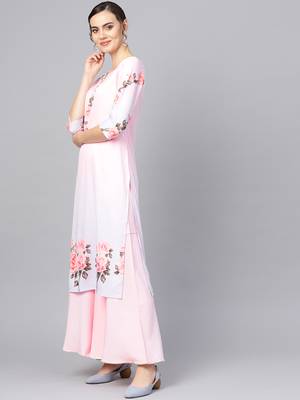 Pink digital print crepe salwar 3
