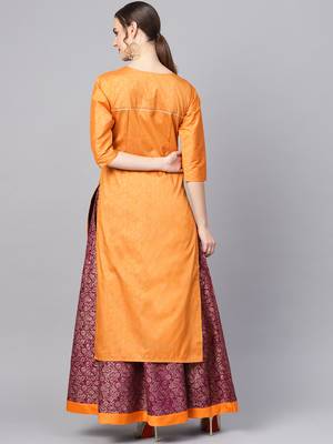 Mustard printed polyester salwar 2