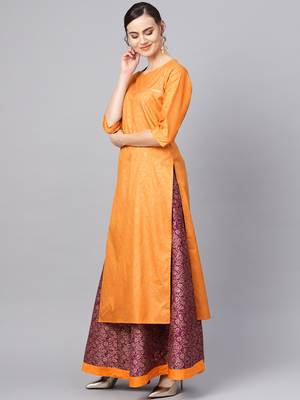 Mustard printed polyester salwar 3