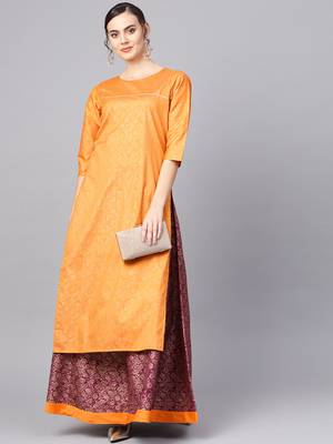 Mustard printed polyester salwar 4