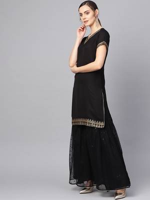 Black plain crepe salwar 3
