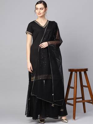 Black plain crepe salwar 4
