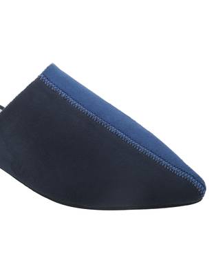 Trends & Trades Womens Two Tone Blue & Black Pointed Flat Mules Shoes 5