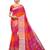 Orange Woven Linen Saree With Unstitched Blouse