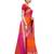 Orange Woven Linen Saree With Unstitched Blouse
