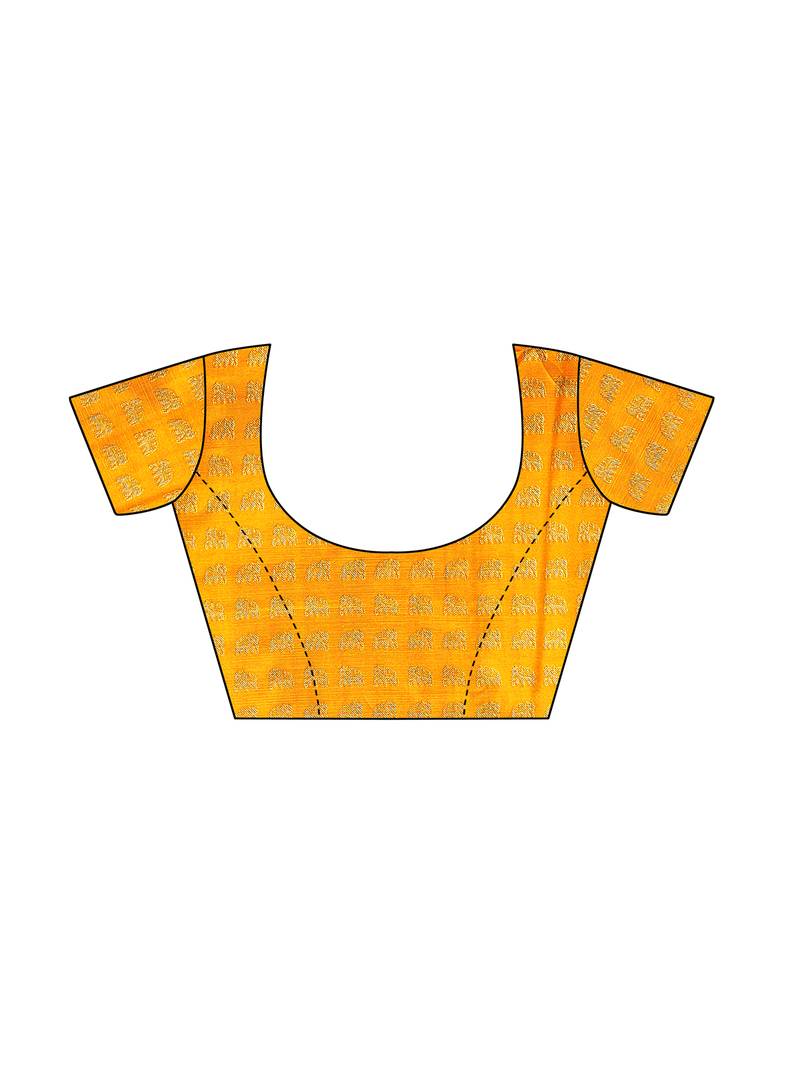 White Printed Art Silk Sarees with Unstitched Blouse