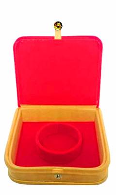 atorakushon   Mini Bangle Bracelet Box Travel Gift Box Jewelry Case Wedding Gift, Vanity Box pack of 1 (Beige, Red) 1