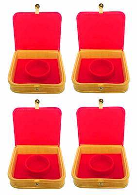 atorakushon   Mini Bangle Bracelet Box Travel Gift Box Jewelry Case Wedding Gift, Vanity Box pack of 4 (Beige, Red) 1