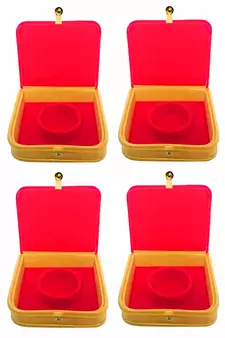atorakushon   Mini Bangle Bracelet Box Travel Gift Box Jewelry Case Wedding Gift, Vanity Box pack of 4 (Beige, Red)