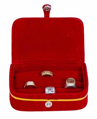 atorakushon   Mini Bangle Bracelet Box Travel Gift Box Jewelry Case Wedding Gift, Vanity Box pack of 3 (Beige, Red) 2
