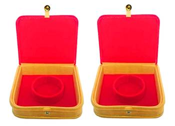atorakushon   Mini Bangle Bracelet Box Travel Gift Box Jewelry Case Wedding Gift, Vanity Box pack of 2 (Beige, Red) 1