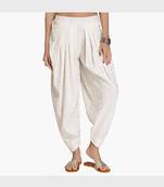 Off White Rayon Embroidered Dhoti Basic For Women's