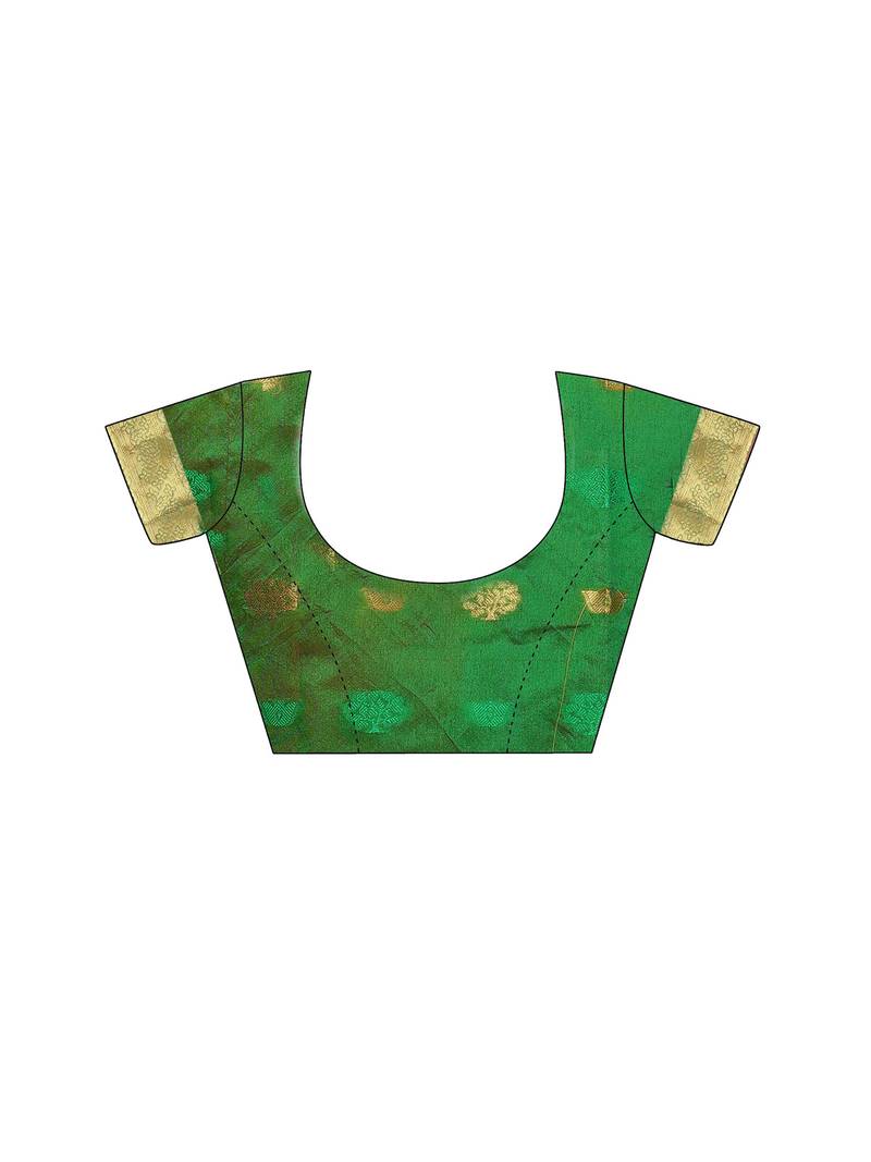 Maroon Woven Banarasi Sarees With Unstitched Blouse