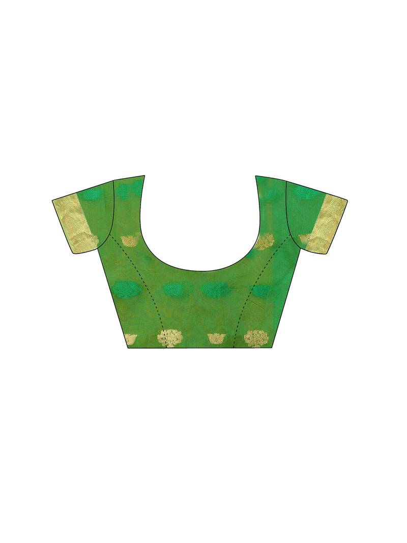 Yellow Woven Banarasi Sarees With Unstitched Blouse