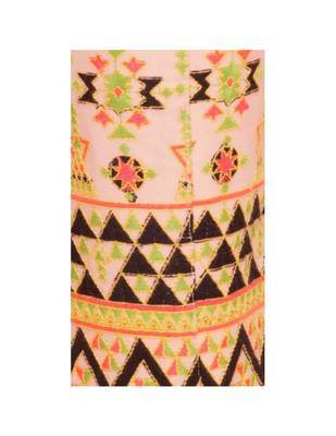 Pink Cotton Slim Fit Embroidered Cigarette Trousers For Women's 5