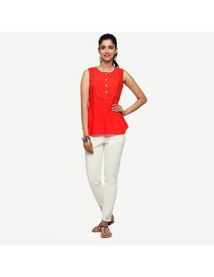 White Cotton Slim Fit Embroidered Cigarette Trousers For Women's 2