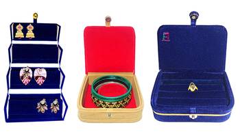 atorakushon   Mini Bangle Bracelet Box Travel Gift Box Jewelry Case Wedding Gift, Vanity Box pack of 3 (Beige, Red) 1