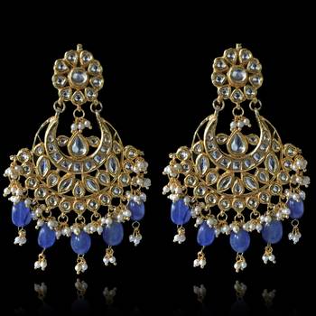 Blue onyx chandbali 1