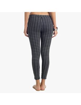 Black Cotton Slim Fit Embroidered Cigarette Trousers For Women's 3