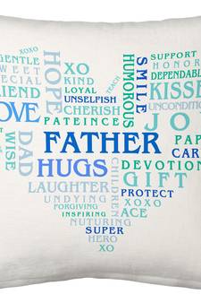 Best Father Heart Shape Word Collection Cushion 915
