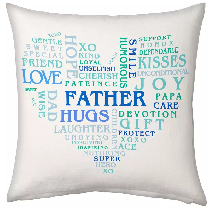 Best Father Heart Shape Word Collection Cushion 915