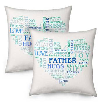 Best Father Heart Shape Word Printed Cushion Pair 9152 1