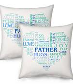 Best Father Heart Shape Word Printed Cushion Pair 9152