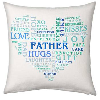 Best Father Heart Shape Word Printed Cushion Pair 9152 2