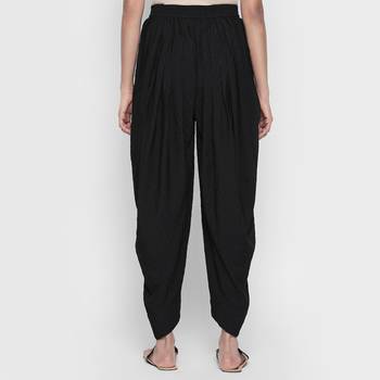 Black American Crepe Fabric Loose Fit Embroidered Dhotipant For Women's 3