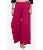 Rayon Pink Rayon Fabric Loose Fit Solid Palazzos For Women's