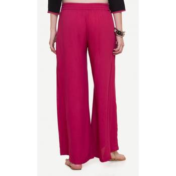 Rayon Pink Rayon Fabric Loose Fit Solid Palazzos For Women's 3