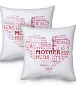 Heart Shape Word Printed Cushions Pair For Mother 9202
