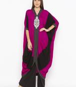 Pink Embroidered Cotton Party Wear Kurti