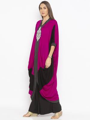 Pink Embroidered Cotton Party Wear Kurti 3