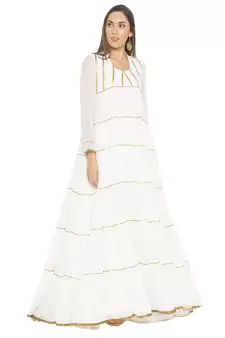 White Plain Georgette Party Wear Kurti