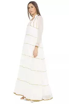 White Plain Georgette Party Wear Kurti