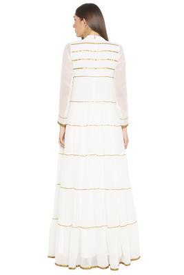 White Plain Georgette Party Wear Kurti 4