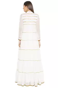 White Plain Georgette Party Wear Kurti