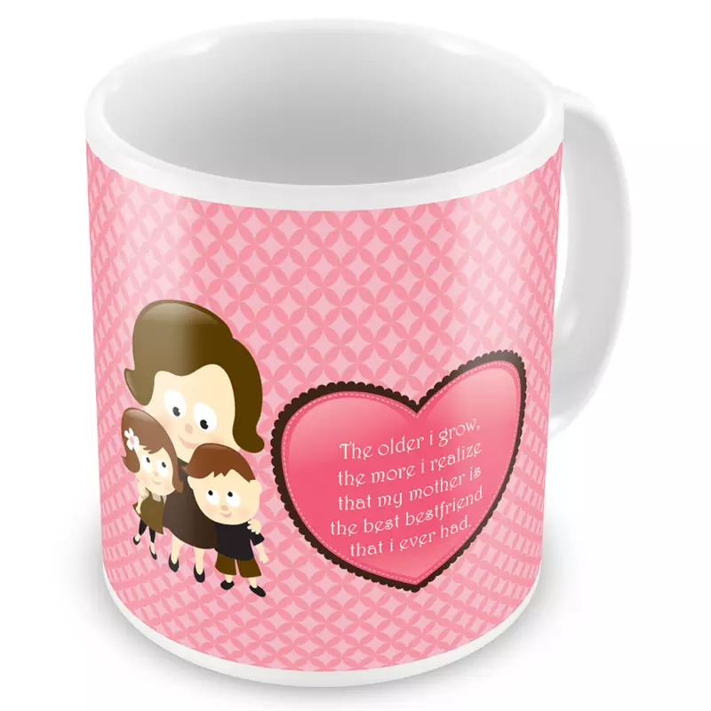 Mother Is The Best Friend Printed Cute Coffee Mug