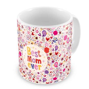 Best Mom Ever Printed Quote Delightful Coffee Mug 1