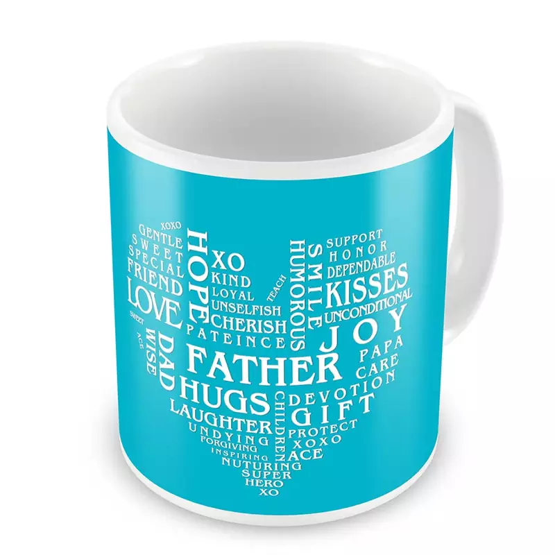 Heart Shape Words Collection Coffee Mug For Father