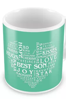 Heart Shape Words Collection Coffee Mug For Son
