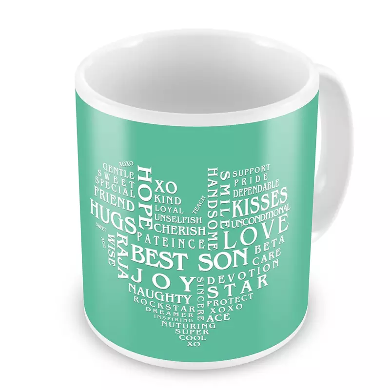 Heart Shape Words Collection Coffee Mug For Son