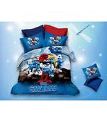 the smurf solid polyester Double bed sheets