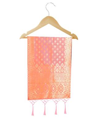 Women's  Gajari Banarasi Silk Jacquard Dupatta with Designer Laria 4